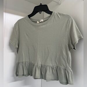 Tilly's Light Green Ruffle Crop Top
